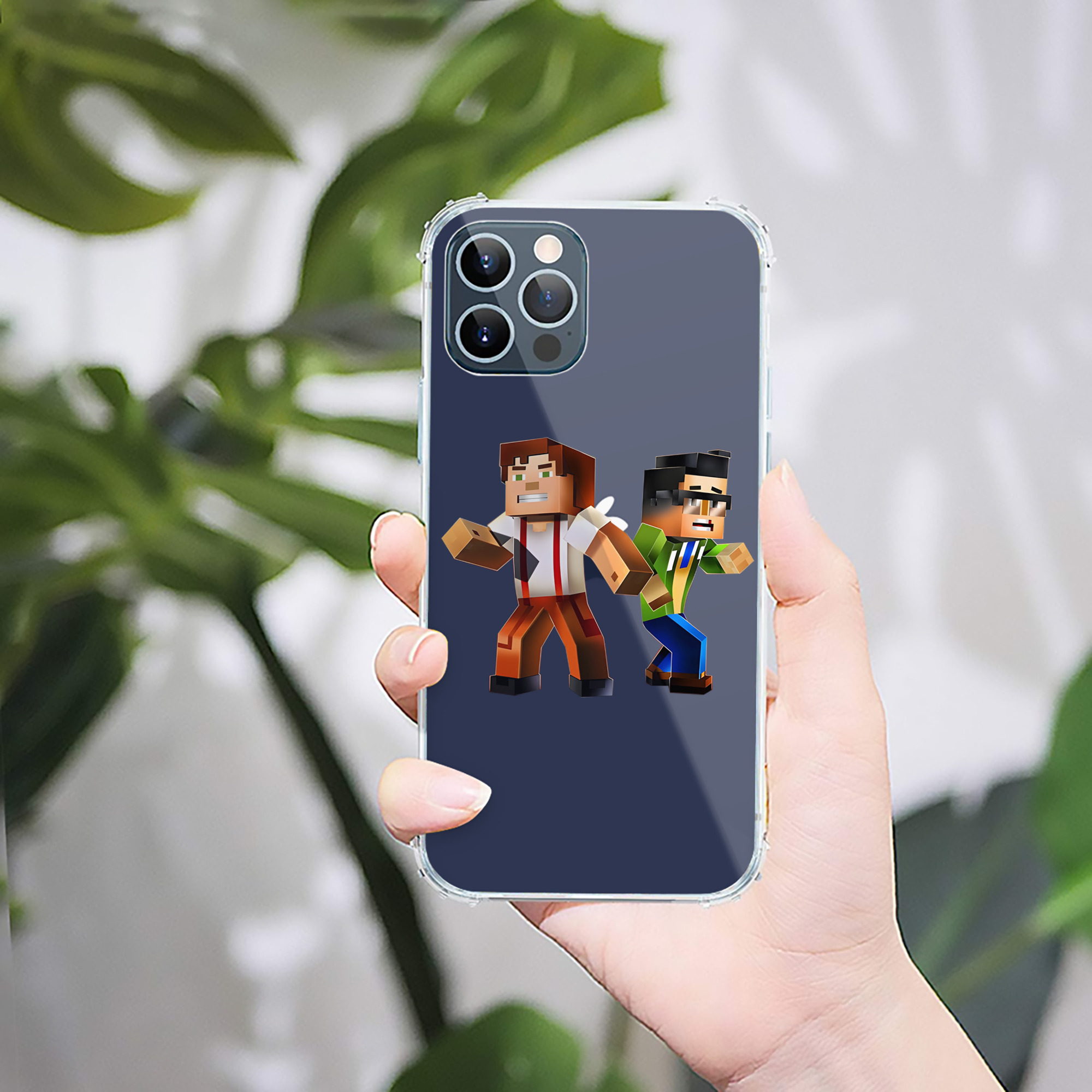 （画像用） マインクラフト ブロックの世界 Minecraft MC Block world 【iPhone 12シリーズ対応】透明スマホケース（クリアソフトケース）